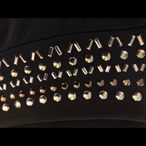 Avenue Top Blouse Size 30/32 Chic Brown Orange Stretchy Embellished - Picture 7 of 12